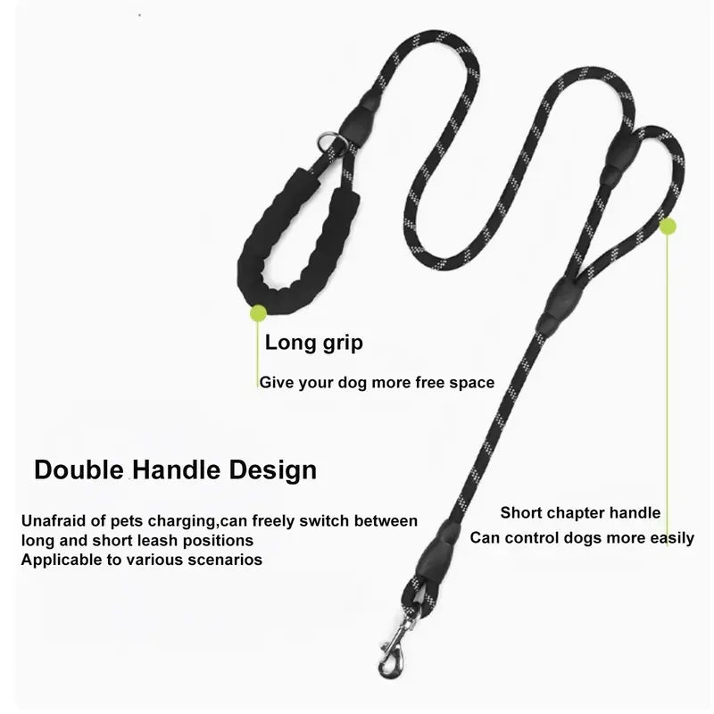 Heavy-Duty Double Handle Dog Leash