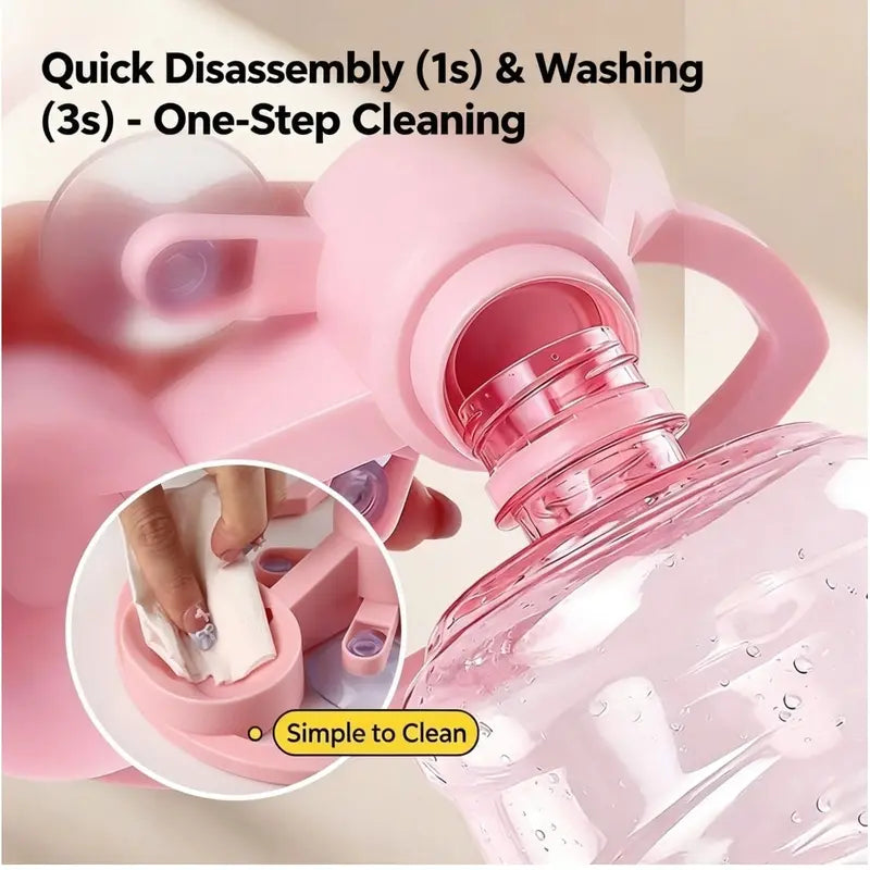 Gravity Auto-Refill Pet Water Dispenser with Water Bottle - Food-Grade ABS, No-Electric, Spill-Proof, Stable Bowl for Cats, Small Dogs, Maintains Clean Floors (Pink, Blue Options)