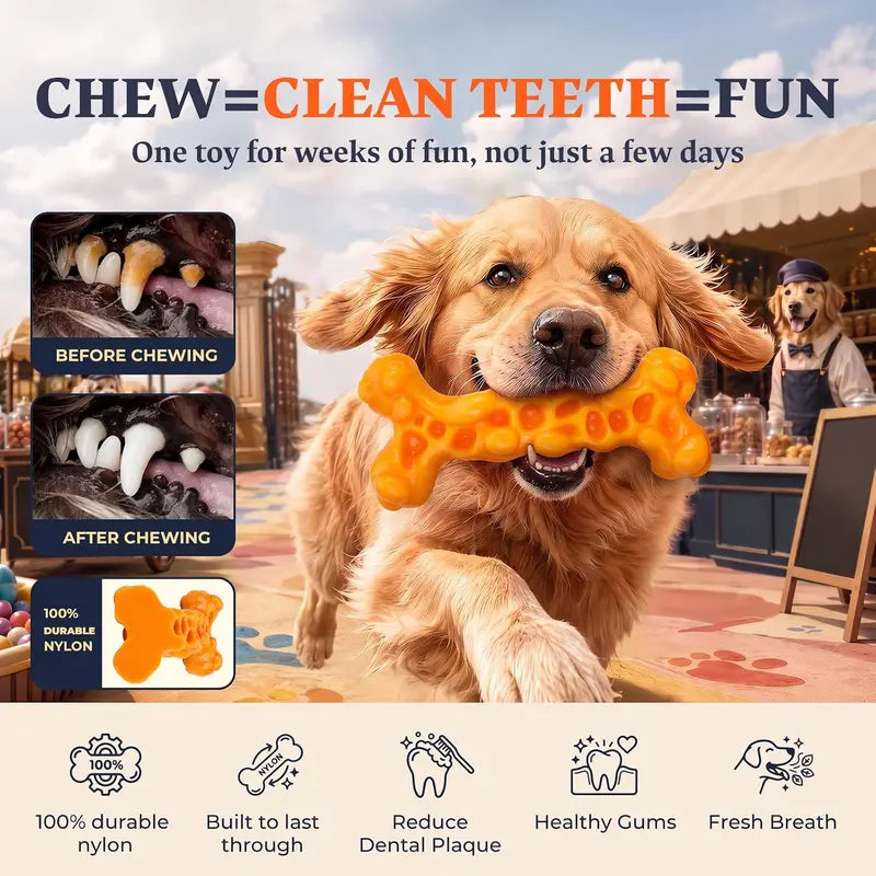 Apasiri 3-Pack Tough Dog Toys for Aggressive Chewers 25-90Lbs, Hard Nylon | Natural Milk Flavor, Indestructible Chew Toys for Medium&Large Dogs, Long-Lasting, Relieve Anxiety,Reduce Destructive Chewing