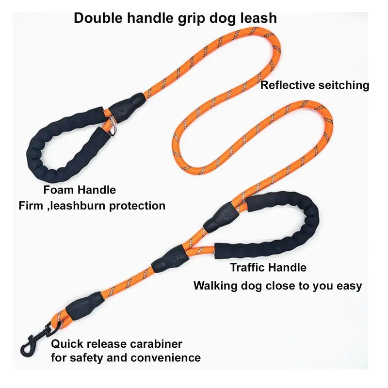 Heavy-Duty Double Handle Dog Leash