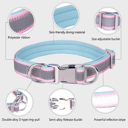 Custom Reflective Nylon Dog Collar