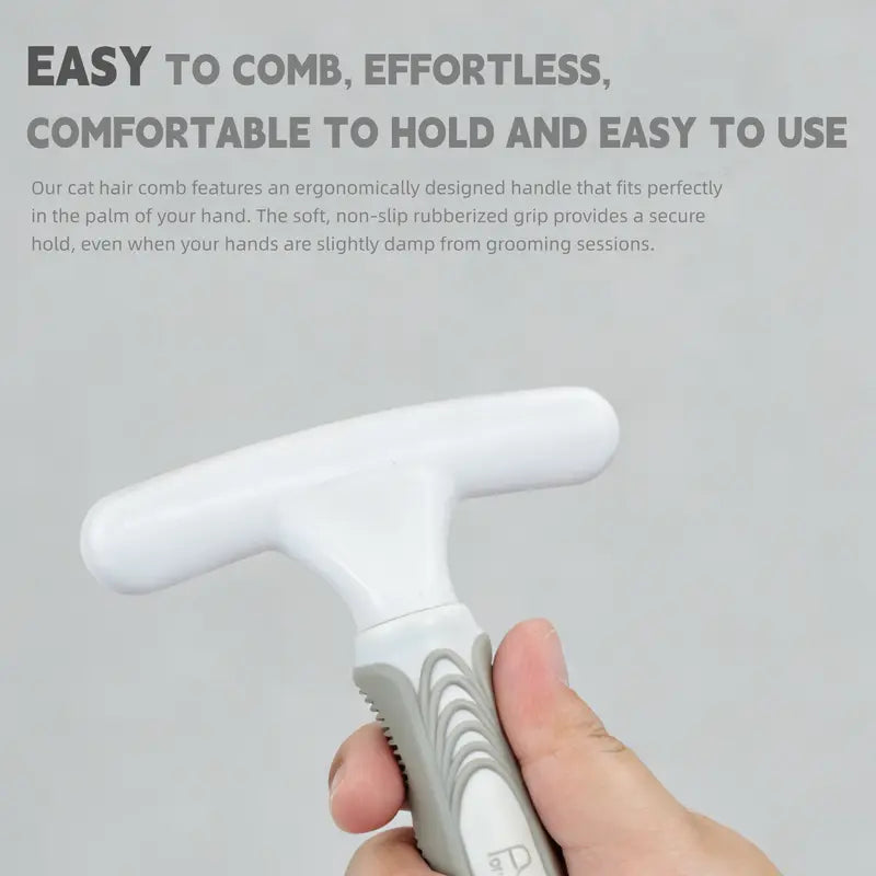 Pet Deshedding Slicker Brush with Rubber Paw Print Ergo Handle - Stainless Steel-Rubber Universal Grooming Tool for Dogs & Cats, Detangles Fur, Removes Floating Strands, Gentle Clean for All Coat Lengths, Moisturizing Deodorant Hair Care Supply