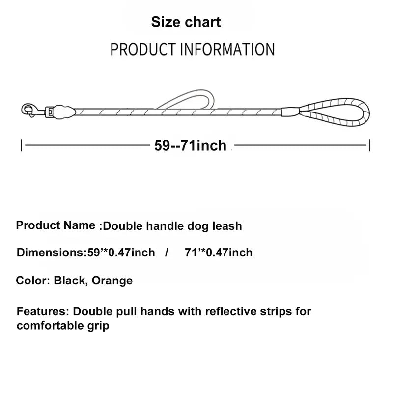 Heavy-Duty Double Handle Dog Leash